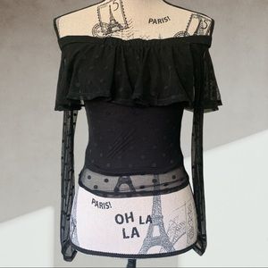 Polka dot off shoulder top